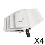 Maxbell 4xAutomatic Folding Umbrella Men Travel Umbrella for Trips Outdoor Beach White