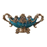 Maxbell Pedestal Fruit Plate Decorative Food Storage Dish with Base for Kitchen Home blue