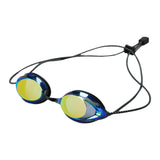Maxbell Mirror Swim Goggles Wide View Men Women Adjustable Professional Pool Goggles Gold