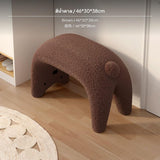 Maxbell Yellow Cat Ottoman Bench, creature Shaped Shoe Stool, Sherpa Upholstered Entryway Seat, Soft Sponge padding, Non-Slip Feet, 41cm Small Modern Accent for Bedroom, Living Room, Hallway Brown