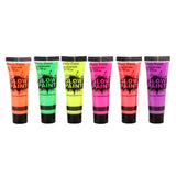 Maxbell 6 Colors UV Glow Neon Face Body Paint Tube Fluorescent Paints for Makeup