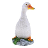 Maxbell 2pcs Garden Gift Farm Resin Animal Ornament Pond Water Standing Duck White