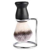 Maxbell Maxbell Mens Shaving Brush In Black Plastic Handle & Iron alloy Brush Stand Set