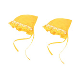 Maxbell 2Pcs Summer Dog Pet Accessory Breathable Lace up Dog Sunbonnet for Doggy Yellow