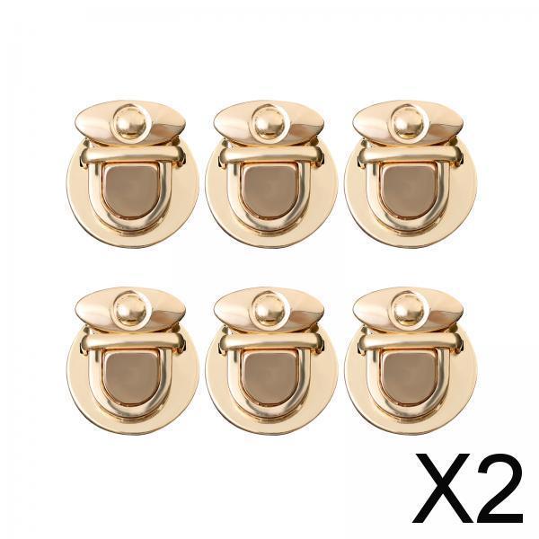 Maxbell 2x6Pcs Handbag Lock Clasp Purse Closure Fasteners for Handbags Bag Making