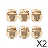 Maxbell 2x6Pcs Handbag Lock Clasp Purse Closure Fasteners for Handbags Bag Making