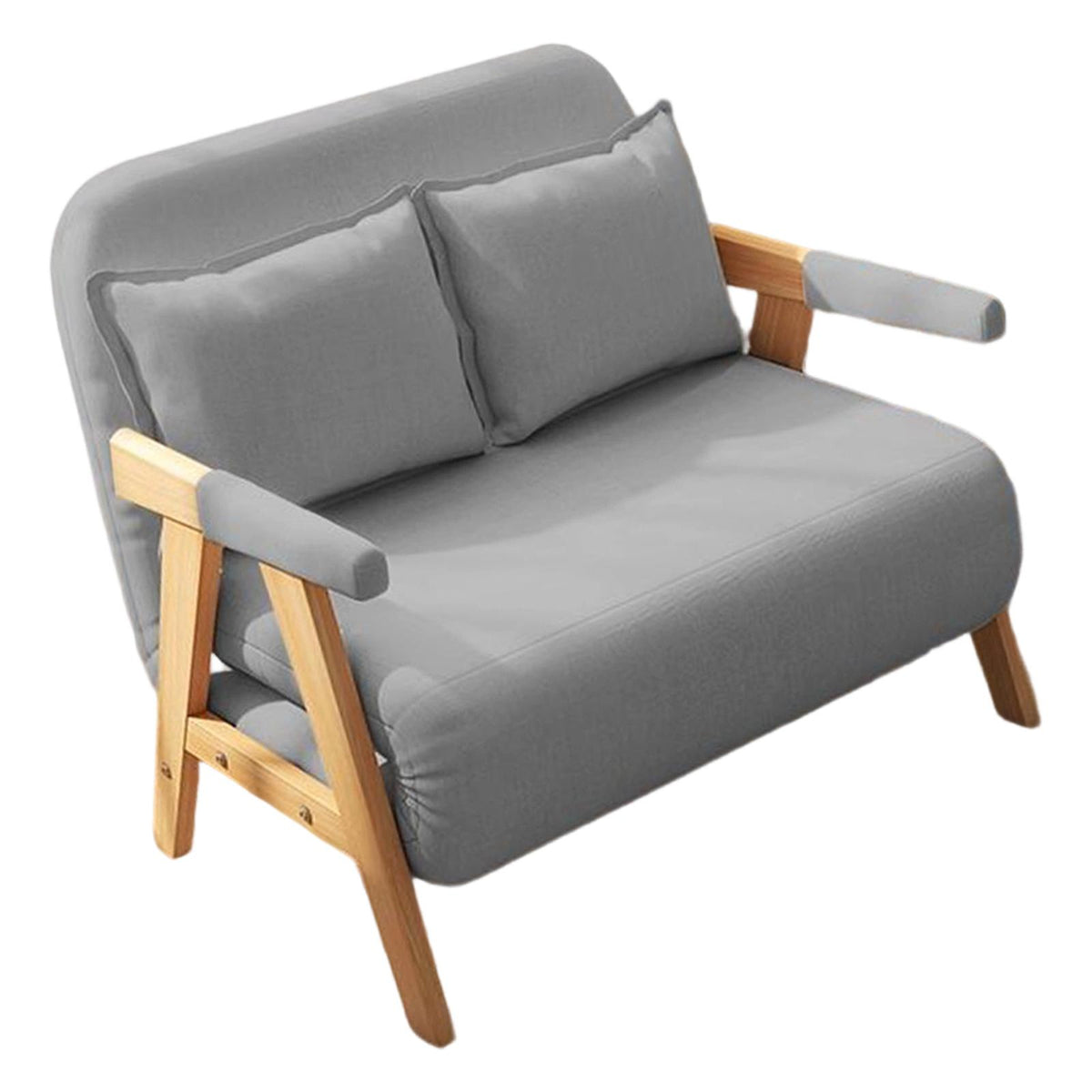 Foldable Sofa Bed Versatile Sleeper Chair Bed for Bedroom Living Room Indoor Light Gray