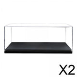 Maxbell 2xAcrylic Display Case Model Car Showcase for 1/43 Vehicle Souvenirs Cosmetics