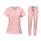 Maxbell 2xNursing Uniforms Scrub Set Nurse Top and Pants for Pet Shop SPA Cosmetology