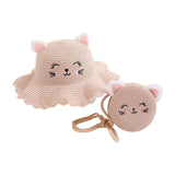 Maxbell Straw Hat and Small Bag Set Sun Hat for Outdoor Activities Vocations Holiday Pink