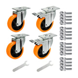 Maxbell 4Pcs Swivel Caster Wheels Accessories Replaces for Equipment Carts Workbench Style C