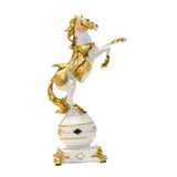 Maxbell Maxbell Resin Statue Figure Standing Horse Figurine Business Office Animal Sculpture White