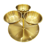 Maxbell Snack Serving Tray Fruit Bowl Appetizer Platter for Household Office Wedding A Gold