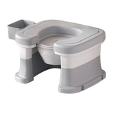 Maxbell Bathroom Squating Toilet Chair Compact Toilet Stool for Potty Bathroom Woman White Gray