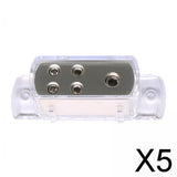 Maxbell 5x4-Way 1X 4AWG In 4X 8AWG Out Power/Ground Cable Splitter Distribution Block