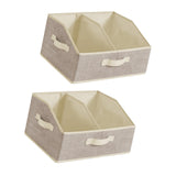 Maxbell 2x Foldable Storage Bins Premium Closet Organizer for Bedrooms Clothing Toys Beige