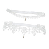 Maxbell Maxbell 2pcs Wedding Garter Embroidery Floral Sexy Garters Women/Female/Bride White M