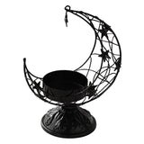 Maxbell Moon Shaped Tea Light Candle Holder Candle Stand for Wedding Decor Reusable Star Black