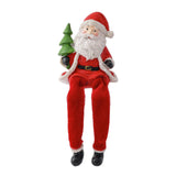 Maxbell Resin Sitting Santa Figurine Collectible Ornament for Desktop Bedroom Indoor Left holding tree