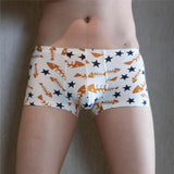 Maxbell Maxbell Sexy Men Seamless Boxer Briefs Printed Panties Underwear  2XL White Fishbone