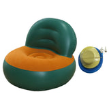 Maxbell Inflatable Sofa for Adults Soft Versatile Air Couch for Home Outdoor Camping Green and Orange