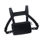 Maxbell Chest Pack Polyester Nylon Chest Rig Pouch for Hunting Rock Climbing Cycling Black