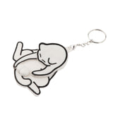 Maxbell Funny Cat Keychain Compact Interactive Keyring for Anniversary Backpack Gift white