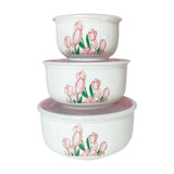 Maxbell 3x Mixing Bowl Set Multipurpose with Airtight Lids for Prepping Serving Food