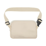 Maxbell Running Phone Pouch Crossbody Bag 19.5x14cm for Running Workout Nylon Fabric Beige
