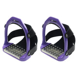 Maxbell 2Pcs Adults Stirrups Heavy Duty Horse Stirrups for Equestrian Saddle Outdoor Purple