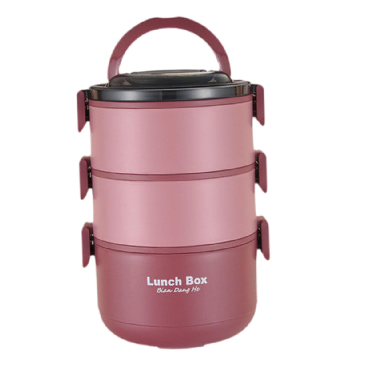 Maxbell Adult Lunch Box Stackable Portable Insulated Lunch Container for Office Work Red 3 layer