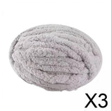 Maxbell 3xThick Chunky Yarn Polyester Yarn for Knitted Blanket Weaving Rug Making Light Gray