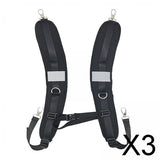 Maxbell 3x2 Pieces Backpack Straps Replacement Lightweight Durable Shoulder Strap Belt Black Diving Fabric