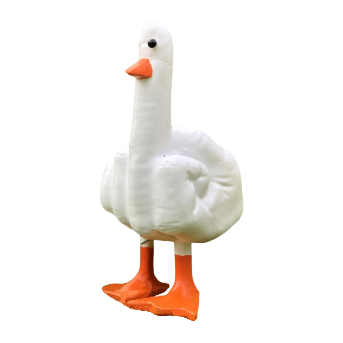 Maxbell Funny Middle Finger Duck Statue Cute Desk Decor for Yard Office Housewarming Style A