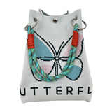 Maxbell Women Knit Bucket Bag Chic Ladies Shoulder Purse for Shopping Travel Holiday Beige