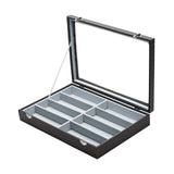 Maxbell Sunglasses Show Tray 8 Grids Modern Glasses Case for Jewelry Beads Necklaces Black Gray