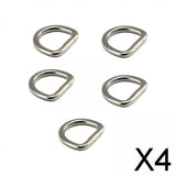 Maxbell 4x5Pcs D Rings Extra Thick for Hardware Bags Ring Straps Ties Tote Accessories 0.3cmx1.5cmx1.2cm Silver