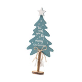 Wooden Xmas Tree Decoration Crafts Wood Ornament for Bookshelf Office Indoor