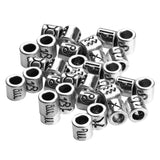 Maxbell 60 Pieces Mixed Antique Silver Alloy 12 Constellation Large Hole Spacer Loose Beads for Beading Craft DIY Bracelets Necklaces - Aladdin Shoppers