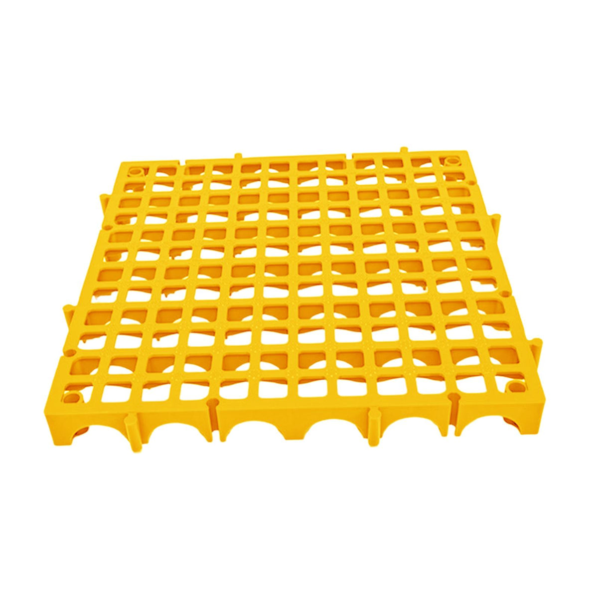 Maxbell Modular Interlocking Floor Tile Splicing 40x40x4 cm Square Holes Floor Grill Yellow