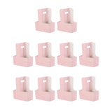 Maxbell 10 Pieces Drink Carrier with Handle Foldable for Bubble Tea Juice Milkshakes Pink