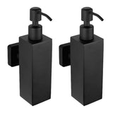 2pcs Soap Pump Shampoo Dispenser Lotion Bottle Container Wall Mounted Square