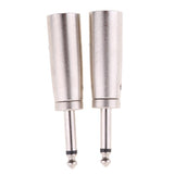 Maxbell 2x2 Pack XLR 3-Pin Male to 1/4" 6.35mm Mono Male Jack Audio Mic Adapter