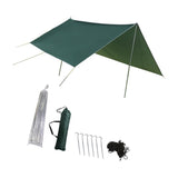 Maxbell Camping Tarp 9.8x9.8ft Rain Tarp Awning Tent Tarp for Beach Picnic Traveling Green