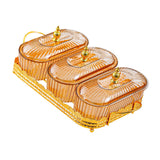 Maxbell Snack Serving Tray 3 Compartments Platter Candy Plate for Candy Nuts