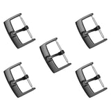 Maxbell 5 Pieces Stainless Steel Watch Buckles 18mm/20mm Replacement Watch Accessory Black 20mm