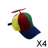 Maxbell 4xPropeller Hat Unisex Gift Funny Baseball Cap for Casual Party Favors Kids Blue Brim
