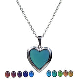 Maxbell 2 Pieces Heart Mood Photo Frame Change Color Emotion Feeling Unisex Necklace