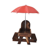 Maxbell Squirrel Feeder Table Picnic Table Feeder for Yard Outdoor Garden Decoration Deep Brown
