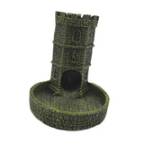 Maxbell Castle Dice Tower with Tray Wall Carving Dice Rolling Tray for Birthday Gift Yellow Green